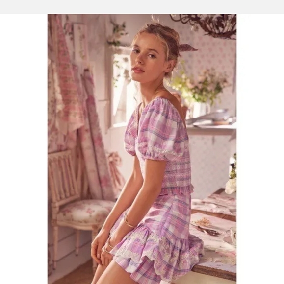 **SOLD** LOVESHACKFANCY Como Skirt NWD - Lavender/Pink - Size 8 - Picture 4 of 16